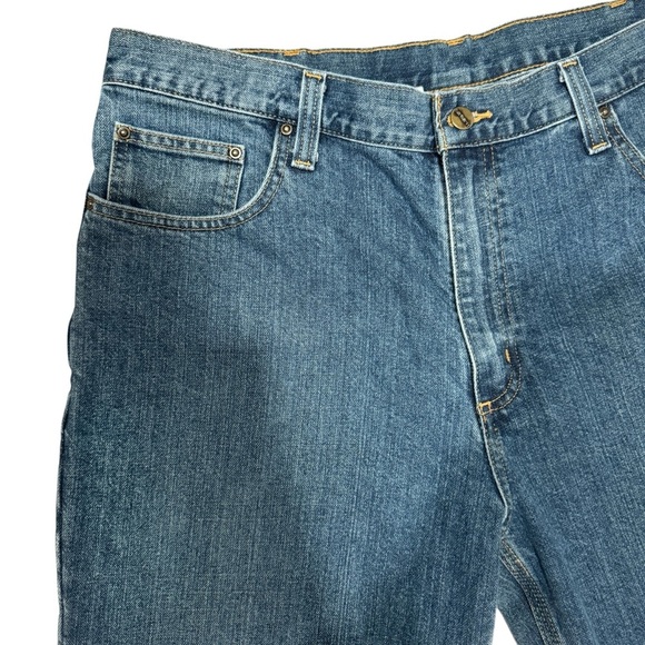 Carhartt Men’s Relaxed Fit Medium Wash Workwear Denim Pants Size 38x32 - Picture 4 of 12